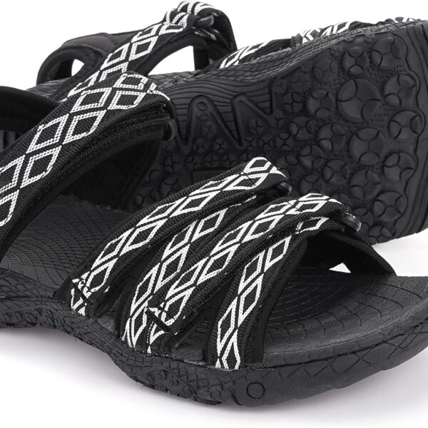 WHITIN Women\u2019s Hiking Sandals with Arch Support | Adjustable Hook and Loop Straps | Durable Sport Sandals for Outdoor Adventure