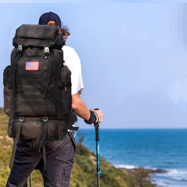 WintMing 70L Camping Hiking Backpack Molle Rucksack Waterproof Traveling Daypack