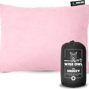 Wise Owl Outfitters Memory Foam Pillow - Travel Pillow, Camping and Travel Accessories - Compressible Camping Pillow - Blue, Small (Pack of 1)