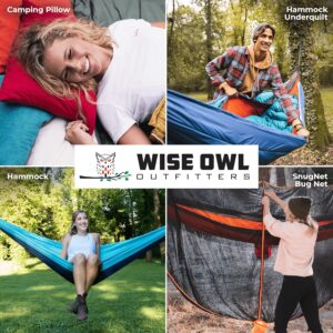 Wise Owl Outfitters Memory Foam Pillow - Travel Pillow, Camping and Travel Accessories - Compressible Camping Pillow - Blue, Small (Pack of 1)