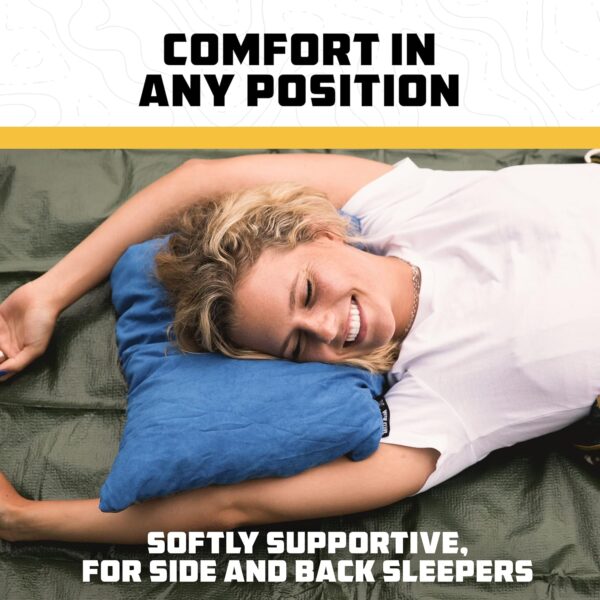 Wise Owl Outfitters Memory Foam Pillow - Travel Pillow, Camping and Travel Accessories - Compressible Camping Pillow - Blue, Small (Pack of 1)