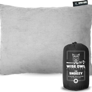 Wise Owl Outfitters Memory Foam Pillow - Travel Pillow, Camping and Travel Accessories - Compressible Camping Pillow - Blue, Small (Pack of 1)