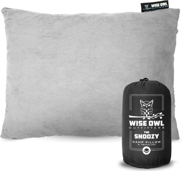 Wise Owl Outfitters Memory Foam Pillow - Travel Pillow, Camping and Travel Accessories - Compressible Camping Pillow - Blue, Small (Pack of 1)