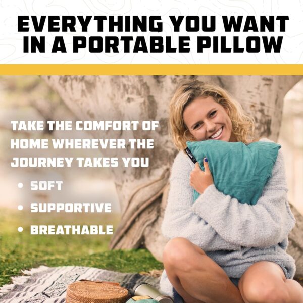 Wise Owl Outfitters Memory Foam Pillow - Travel Pillow, Camping and Travel Accessories - Compressible Camping Pillow - Blue, Small (Pack of 1)