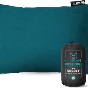 Wise Owl Outfitters Memory Foam Pillow - Travel Pillow, Camping and Travel Accessories - Compressible Camping Pillow - Blue, Small (Pack of 1)